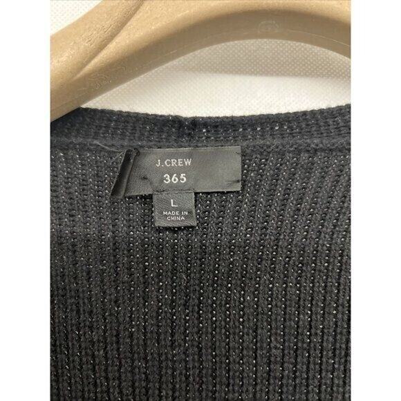 Size Large L Womens J.Crew 365 Open Front Cardigan Sweater in Black J6345 - Picture 2 of 4